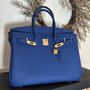 Genuine leather blue wirkin